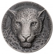 Ivory Coast LEOPARD series BIG FIVE MAUQUOY HAUT RELIEF 5000 Francs Silver coin Ultra High Relief 2018 Antique finish 5 oz